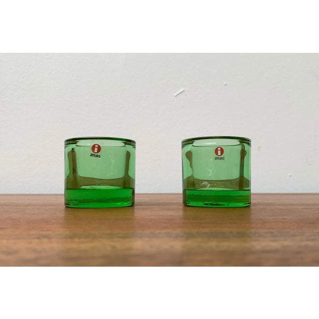 Lime Kivi Votiv Marimekko Candleholder by Heikki Orvola for Iittala, Set of 2 For Sale - Image 11 of 11