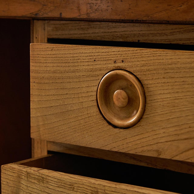 Wood Vintage Oak Display Cabinet with Sliding Glass Panels, 1950s For Sale - Image 7 of 18