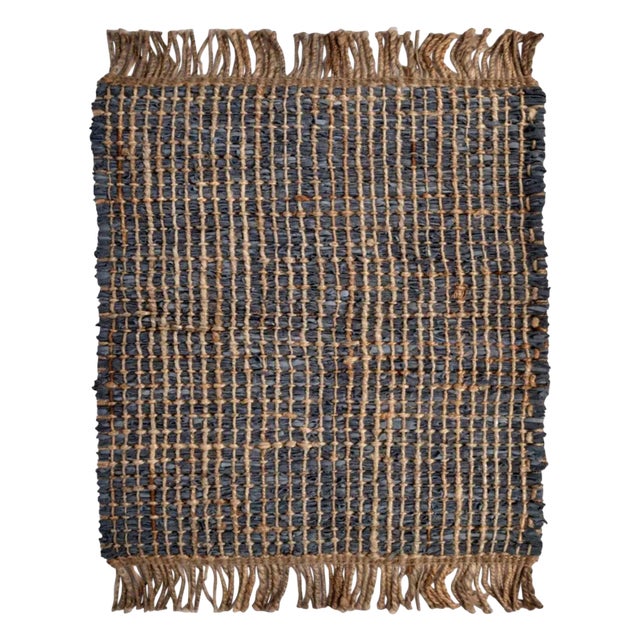 Blue Leather Rug by Europa Antiques For Sale