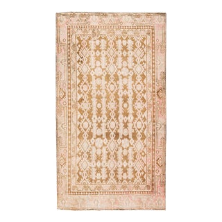 Vintage Persian Hamadan Tan Handmade All-Over Wool Rug For Sale