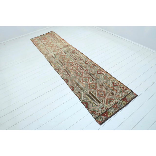 Beautiful vintage turkish kilim runner rug from westhern of turkey Afion nomad's weaving. This bautiful runner weaved...