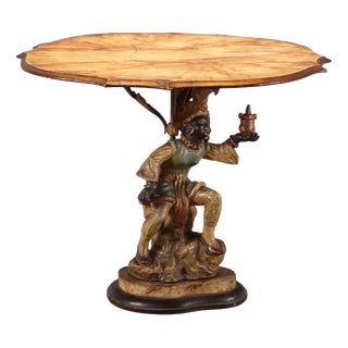 Coffee Table with Painted Metal Moretto For Sale