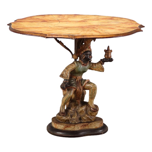 Coffee Table with Painted Metal Moretto For Sale