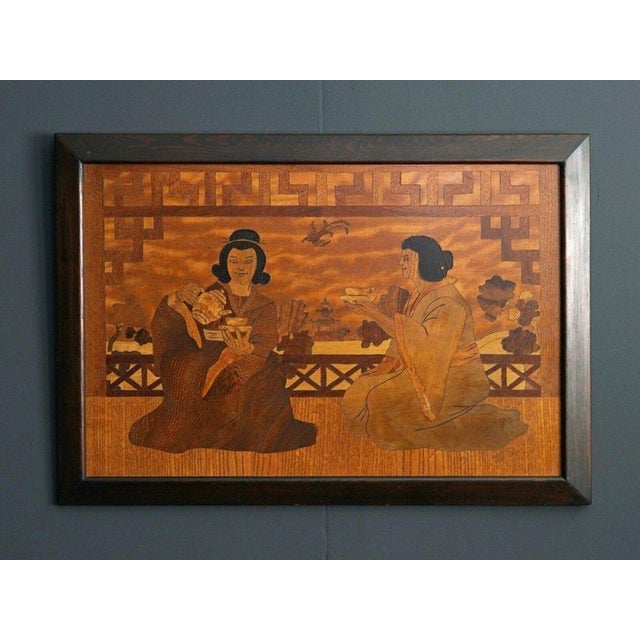 Japanese Intarsia Wood Marquetry Artwork For Sale - Image 11 of 11