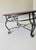 Vintage Round Wood & Black Iron Scrollwork Coffee Table For Sale - Image 4 of 7
