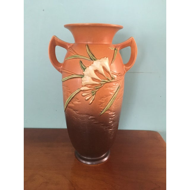 1945 Roseville Pottery Large Floor Vase For Sale - Image 9 of 9