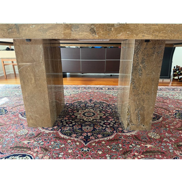Stone Exceptional Travertine Dining Table, Robb & Stucky For Sale - Image 7 of 9