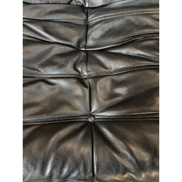 Black Michel Ducaroy “Togo” Three-Piece Leather Set for Ligne Roset, France, 1970 For Sale - Image 8 of 16