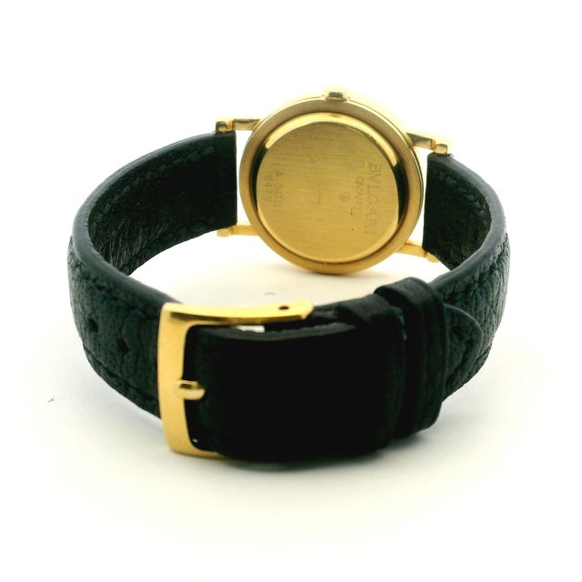 Vintage Bvlgari A5011 18k Gold Black Dial Watch, Circa 1990 For Sale - Image 10 of 14