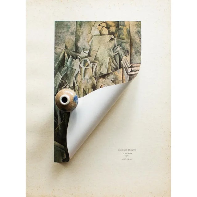 The School of Paris 1940s After Georges Braque "The Violin" First Edition Period Swiss Offset Lithograph For Sale - Image 3 of 8