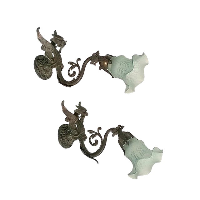Sculptural Wall Lights, 1910s, Set of 2 For Sale