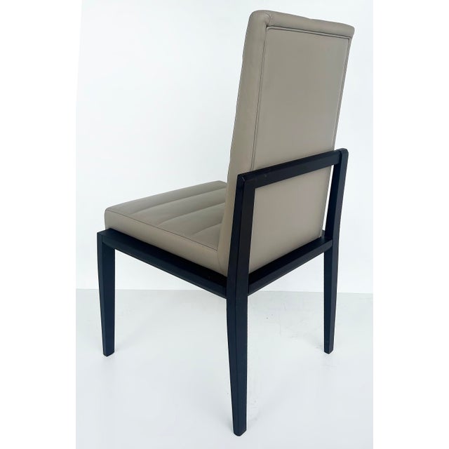 Umberto Asnago for Mobilidea Italian Leather/Oak Tall Chairs- a Pair For Sale In Miami - Image 6 of 12