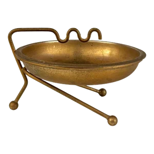 Mid-Century Atomic Gold Sculptural Aluminum Cigar Ashtray