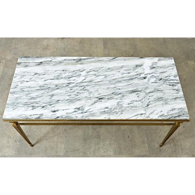 Early 20th Century French Brass and Marble Coffee Table For Sale - Image 9 of 11