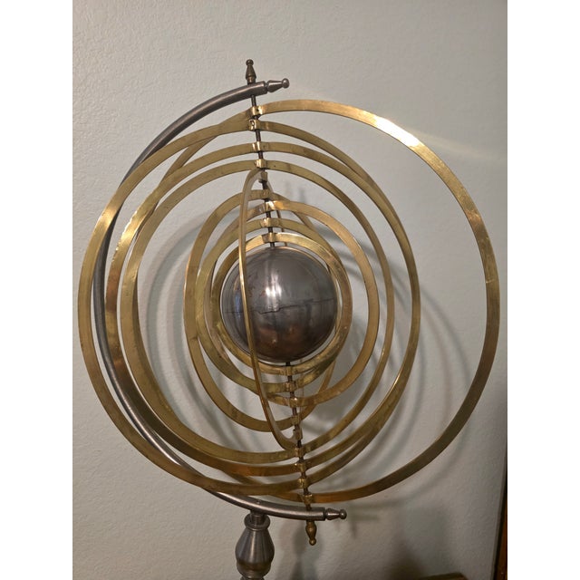 Late 19th Century Copernican Armillary Sphere Brass and Steel For Sale - Image 10 of 10