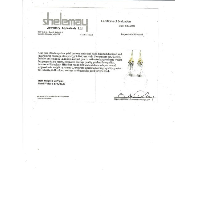 Michael Aram 18k Yellow Gold Diamond and Rock Crystal Drop Earrings- 2 Pieces For Sale - Image 12 of 12