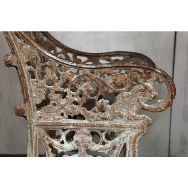 Pair of 19th Century Gothic Revival Cast Iron Garden Chairs For Sale - Image 10 of 18