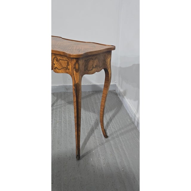Small French Marquetry Writing Table, 1920 For Sale - Image 12 of 15