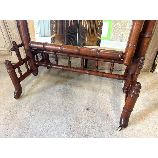 Faux Bamboo Cheval Mirror, 1900s For Sale - Image 9 of 12