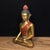1980s Vintage Gilt Bronze Seated Buddha Statue With Red Robe For Sale - Image 5 of 9