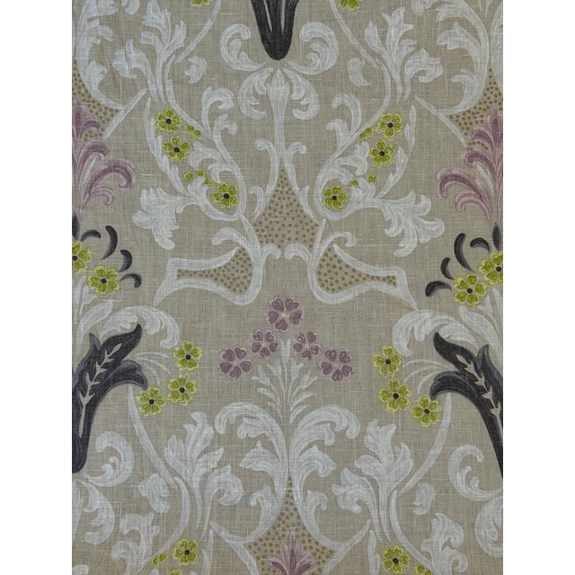 Designers Guild Fairfax Linen Fabric Lavender Tan Green Gold Dot 3 Yards For Sale - Image 4 of 7