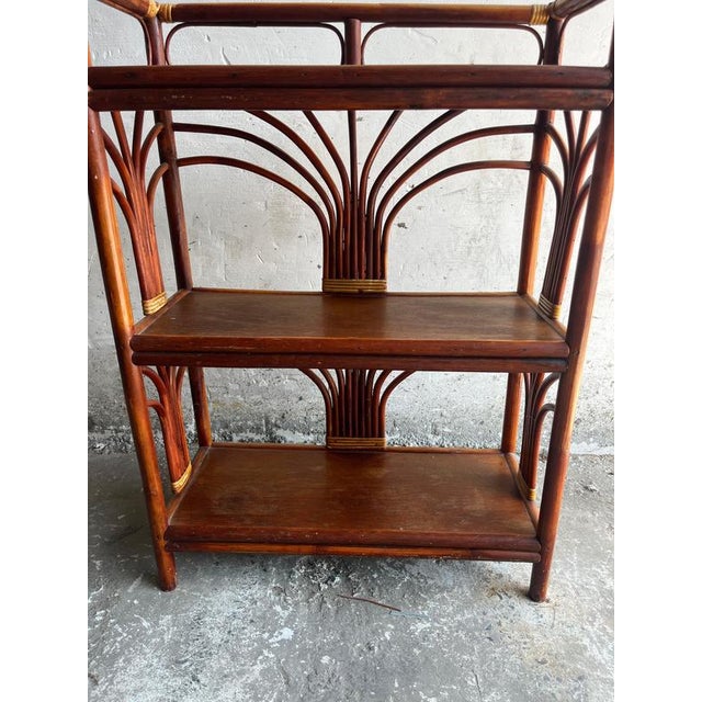 1960s Vintage Bamboo and Rattan Shelf Unit, 1960s For Sale - Image 5 of 7