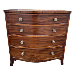 19th Century English Bowfront Chest of Drawers For Sale