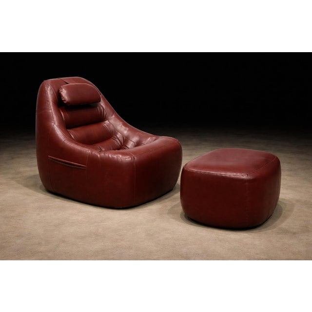 MP-113 Lounge Chair with Ottoman in Original Faux Leather by Percival Lafer, Brasil, 1970s - Lot 571A For Sale - Image 13 of 17