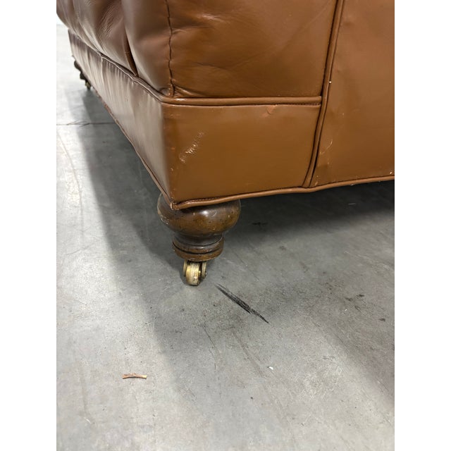 Rare Iconic Vintage Cocheo Brothers Chesterfield Tufted Leather Loveseat Sofa For Sale - Image 10 of 12