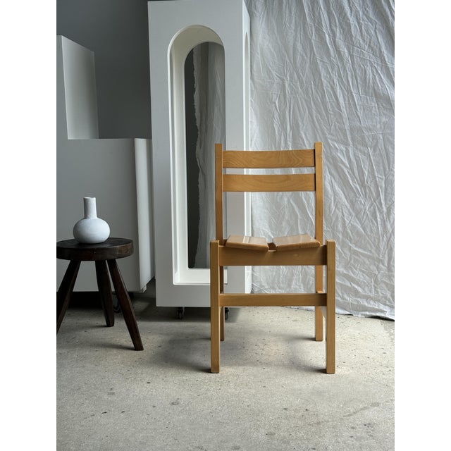 Vintage Brown Pine Chair For Sale - Image 4 of 18