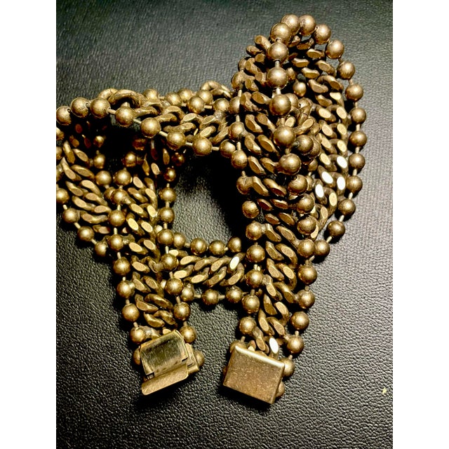 1950s MCM Multi-Row Ball and Curb Link Collar Necklace in Classic Style of Fashion Houses Such as Coro or Rousselet. For Sale - Image 5 of 5