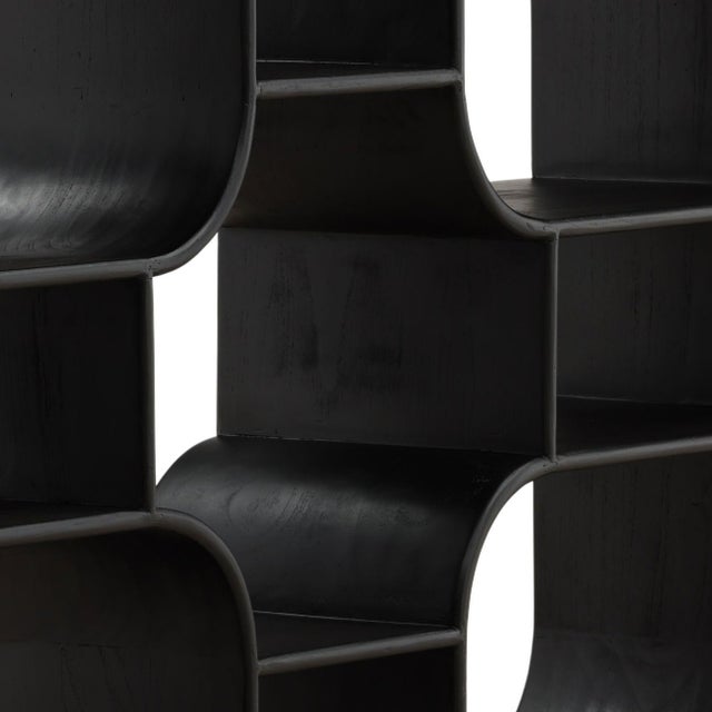 Century Black Solid Wood Shelf / Bookcase For Sale - Image 4 of 5
