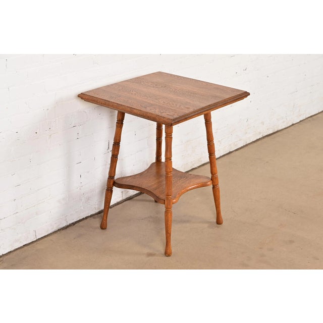 Antique Victorian Carved Oak Parlor Table or Side Table, Circa 1900 For Sale - Image 10 of 10