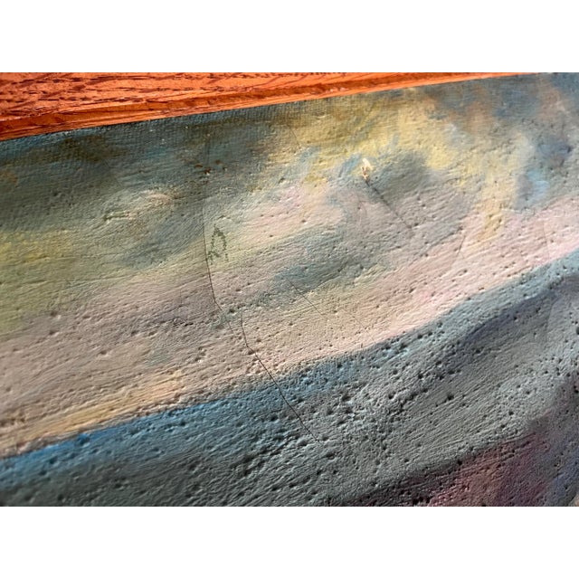 Vintage Landscape Painting "Pastel Home" Framed Original Signed For Sale - Image 9 of 11