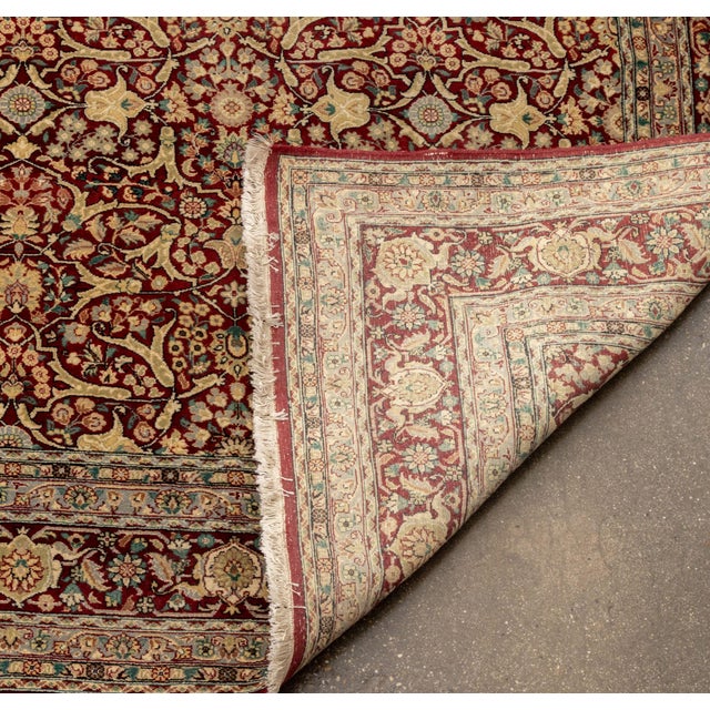 Persian Qum Silk Rug, 12' 7" X 6' For Sale - Image 9 of 9