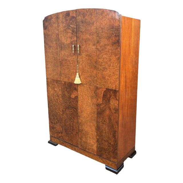 Art Deco Double Wardrobe in Walnut, 1920s For Sale