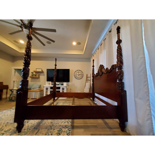 Ralph Lauren Henredon Mahogany Four Poster King Size Bed Frame Chairish