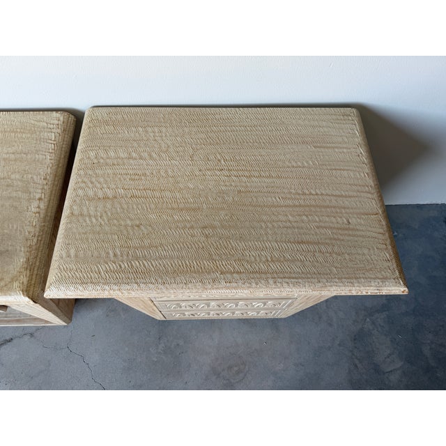 Pair of Organic Hand Carved Wood Nightstands For Sale - Image 16 of 18