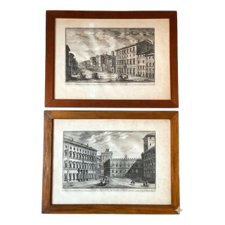 Giuseppe Vasi, Views of Rome and Venice, Etchings, 1757, Framed, Set of 2 For Sale