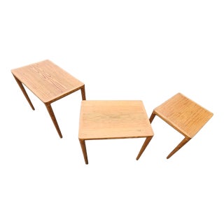 Oak Nesting Tables by Henry Walter Klein for Bramin, 1970, Set of 3 For Sale