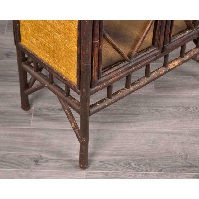 English Aesthetic Movement Tall Glass Front Bamboo Cabinet For Sale - Image 10 of 12