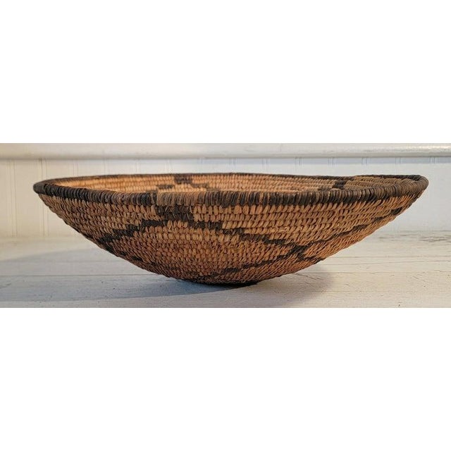 1920s 1920s Hand Made Geometric Woven Basket For Sale - Image 5 of 8