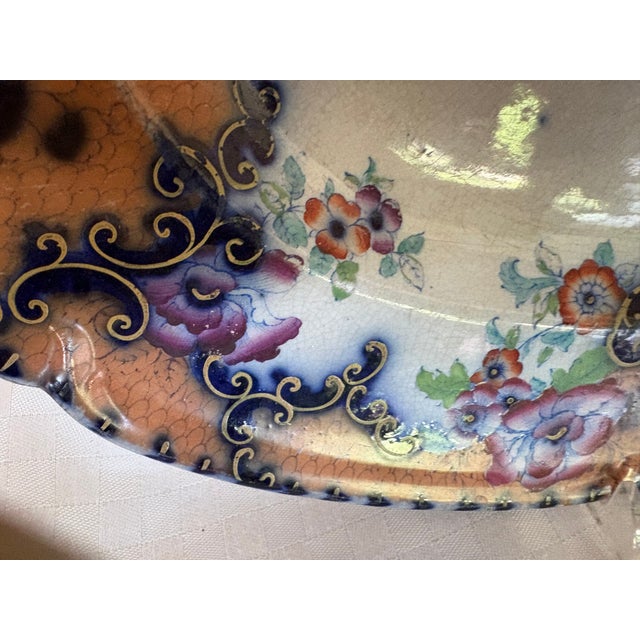 Large Mid 19th Century Unmarked Polychrome Platter For Sale - Image 9 of 18
