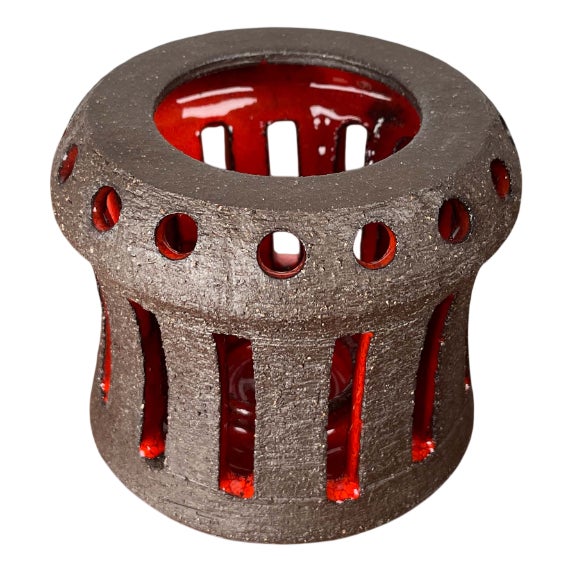 Mid-Century Modern Danish Studio Pottery Candleholder from Lovemose, 1960s For Sale