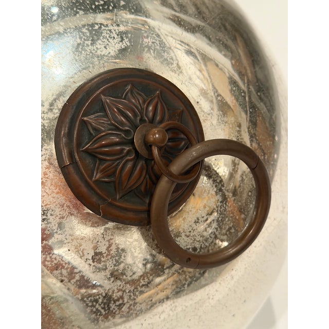 19th Century Mercury Glass Kugel Sphere With Brass Ring For Sale In Philadelphia - Image 6 of 6