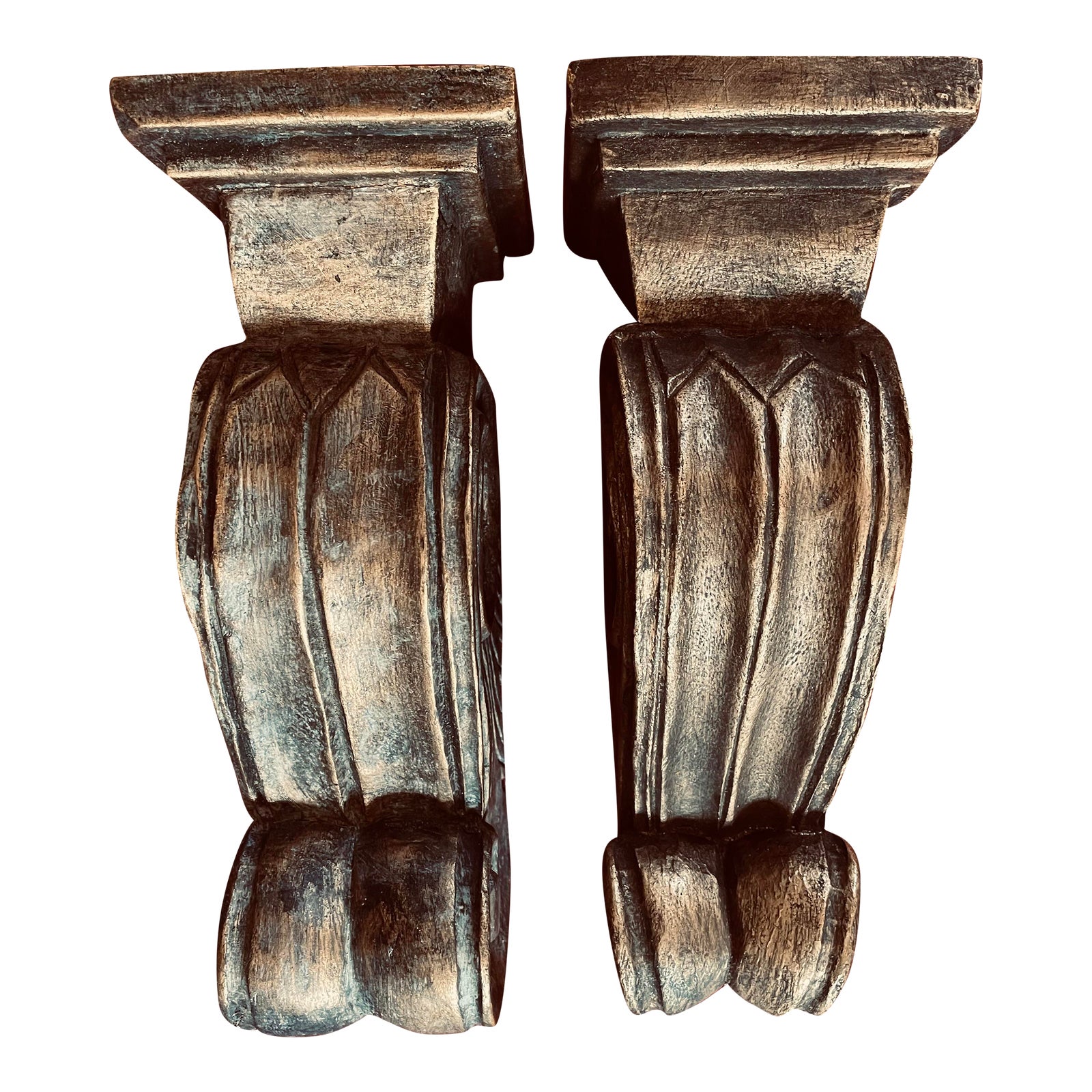 1990's Resin Gold Curtain Corbels Rod Swag Scarf Holders Set of 2 Chairish