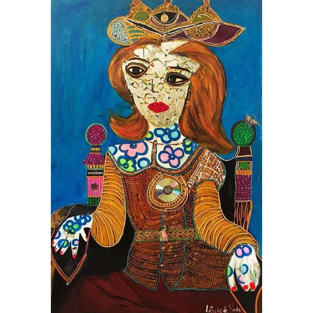 Oil on canvas infused with rhinestones & silk mixed media Leticia is a Spanish artist who enjoys creating art from...
