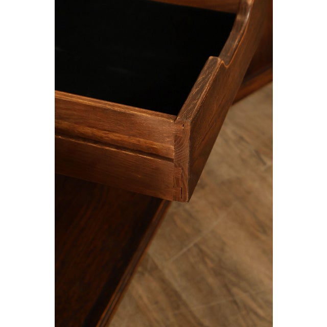 Jamestown Lounge Co. Gothic Revival Vintage Oak Drop-Leaf Server For Sale - Image 9 of 18