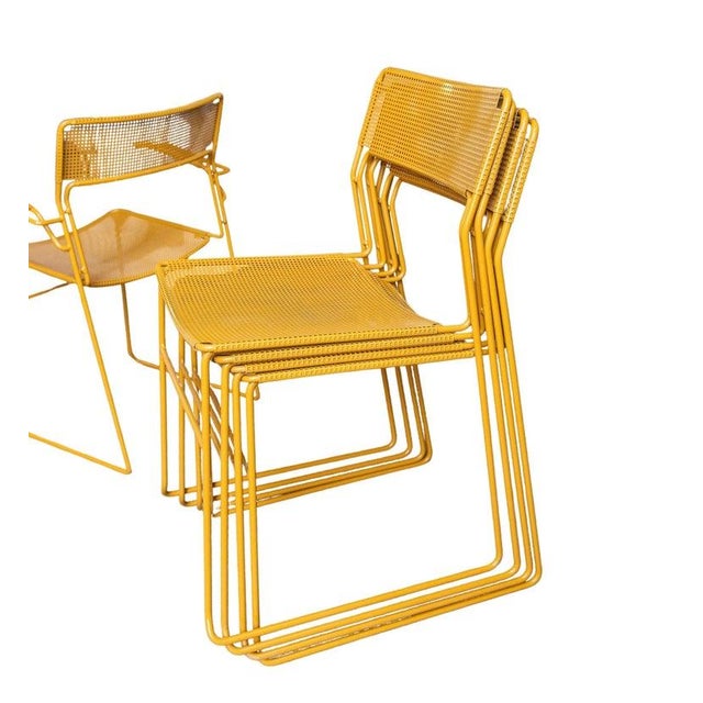 1980s 1980s Attributed to Arrben Sultana Dining Chairs, Set of 10, Newly Powder-Coated, Italy For Sale - Image 5 of 14