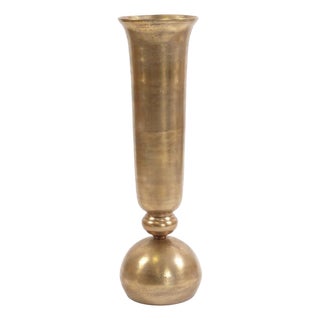 Gold Oversized Trumpet Vase For Sale